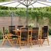 Image de vidaXL Chaises inclinables de jardin lot de 8 noir bois massif acacia3214531