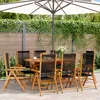 Image de vidaXL Vidaxl Chaises Inclinables De Jardin Lot De 8 Noir Bois Massif Acacia