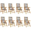 Image de vidaXL Vidaxl Chaises Inclinables De Jardin Lot De 8 Gris Bois Massif Acacia