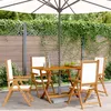 Image de vidaXL Vidaxl Chaises Inclinables De Jardin Lot De 4 Tissu Et Bois Massif
