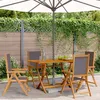 Image de Vidaxl Chaises Inclinables De Jardin Lot De 4 Tissu Et Bois Massif