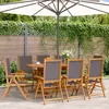 Image de vidaXL Vidaxl Chaises Inclinables De Jardin Lot De 8 Tissu Et Bois Massif