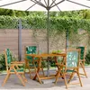 Image de vidaXL Chaises inclinables de jardin lot de 4 vert tissu bois massif3214550