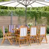 Image de vidaXL Chaises inclinables de jardin lot de 8 tissu et bois massif3214555