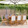 Image de vidaXL Vidaxl Chaises Inclinables De Jardin Lot De 8 Tissu Et Bois Massif
