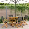 Image de vidaXL Chaises de jardin pliantes lot de 4 noir poly rotin bois massif3214556