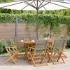 Image de vidaXL Chaises de jardin pliantes lot de 6 gris poly rotin bois massif3214560