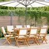 Image de vidaXL Vidaxl Chaises De Jardin Pliantes Lot De 8 Tissu Et Bois Massif