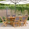 Image de Vidaxl Chaises De Jardin Pliantes Lot De 6 Tissu Et Bois Massif