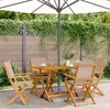 Image de vidaXL Chaises de jardin pliantes lot de 4 taupe tissu et bois massif3214580