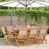 Image de vidaXL Chaises de jardin pliantes lot de 8 taupe tissu et bois massif3214582