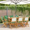 Image de vidaXL Vidaxl Chaises De Jardin Pliantes Lot De 8 Vert Tissu Et Bois Massif
