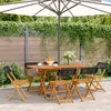 Image de Vidaxl Chaises De Jardin Pliantes Lot De 6 Noir Poly Rotin Bois Massif