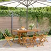 Image de Vidaxl Chaises De Jardin Pliantes Lot De 6 Gris Poly Rotin Bois Massif