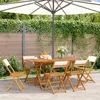 Image de vidaXL Chaises de jardin pliantes lot de 6 tissu et bois massif