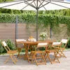 Image de vidaXL Vidaxl Chaises De Jardin Pliantes Lot De 6 Tissu Et Bois Massif