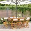 Image de vidaXL Chaises de jardin pliantes lot de 8 tissu et bois massif3214612