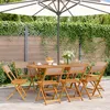Image de vidaXL Vidaxl Chaises De Jardin Pliantes Lot De 8 Taupe Tissu Et Bois Massif