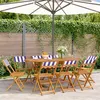 Image de vidaXL Chaises de jardin pliantes lot de 8 tissu et bois massif3214627