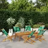 Image de vidaXL Chaises de jardin pliantes lot de 6 vert tissu et bois massif3214650