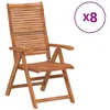 Image de vidaXL Chaises inclinables de jardin lot de 8 bois massif acacia