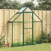 Image de vidaXL Serre avec cadre de base vert 169x58x195 cm aluminium