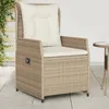 Image de Vidaxl Chaises Inclinables De Jardin Lot De 2 Beige RÃ©sine TressÃ©e
