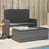 Image de Vidaxl Banc De Jardin Avec Coussins Et Repose-Pied Gris RÃ©sine TressÃ©e