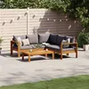Image de vidaXL Salon de jardin avec coussins 4 pcs bois d'acacia massif3214861