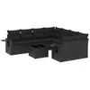 Image de Vidaxl Salon De Jardin 9 Pcs Avec Coussins Noir RÃ©sine TressÃ©e