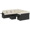Image de Vidaxl Salon De Jardin 9 Pcs Avec Coussins Noir RÃ©sine TressÃ©e