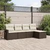 Image de Vidaxl Salon De Jardin Avec Coussins 5 Pcs Marron RÃ©sine TressÃ©e