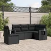 Image de Vidaxl Salon De Jardin 5 Pcs Avec Coussins Noir RÃ©sine TressÃ©e