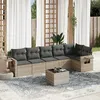 Image de Vidaxl Salon De Jardin Avec Coussins 7 Pcs Gris Clair RÃ©sine TressÃ©e