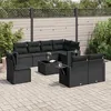 Image de Vidaxl Salon De Jardin 9 Pcs Avec Coussins Noir RÃ©sine TressÃ©e