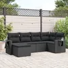 Image de Vidaxl Salon De Jardin 6 Pcs Avec Coussins Noir RÃ©sine TressÃ©e