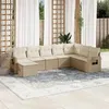 Image de vidaXL Salon de jardin avec coussins 8 pcs beige résine tressée