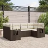 Image de Vidaxl Salon De Jardin Avec Coussins 6 Pcs Marron RÃ©sine TressÃ©e