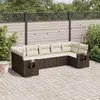 Image de Vidaxl Salon De Jardin Avec Coussins 7 Pcs Marron RÃ©sine TressÃ©e