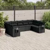 Image de Vidaxl Salon De Jardin 9 Pcs Avec Coussins Noir RÃ©sine TressÃ©e