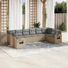 Image de vidaXL Vidaxl Salon De Jardin Avec Coussins 10 Pcs Beige Résine Tressée