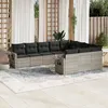 Image de Vidaxl Salon De Jardin Avec Coussins 10 Pcs Gris Clair RÃ©sine TressÃ©e