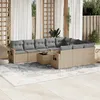 Image de Vidaxl Salon De Jardin 11 Pcs Avec Coussins Beige RÃ©sine TressÃ©e