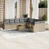 Image de Vidaxl Salon De Jardin 11 Pcs Avec Coussins Beige RÃ©sine TressÃ©e