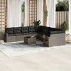 Image de Vidaxl Salon De Jardin 11 Pcs Avec Coussins Gris RÃ©sine TressÃ©e