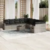 Image de Vidaxl Salon De Jardin 11 Pcs Avec Coussins Gris Clair RÃ©sine TressÃ©e
