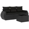 Image de Vidaxl Salon De Jardin 4 Pcs Avec Coussins Noir RÃ©sine TressÃ©e
