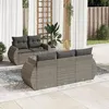 Image de vidaXL Salon de jardin 6 pcs avec coussins gris résine tressée3221099