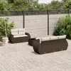 Image de Vidaxl Salon De Jardin Avec Coussins 6 Pcs Marron RÃ©sine TressÃ©e