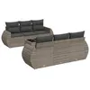 Image de Vidaxl Salon De Jardin Avec Coussins 7 Pcs Gris RÃ©sine TressÃ©e